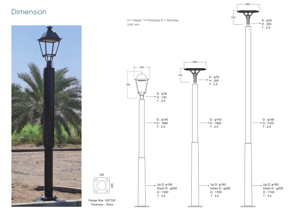 Graceful Solar Garden Light 30W drawing ecoolpower 