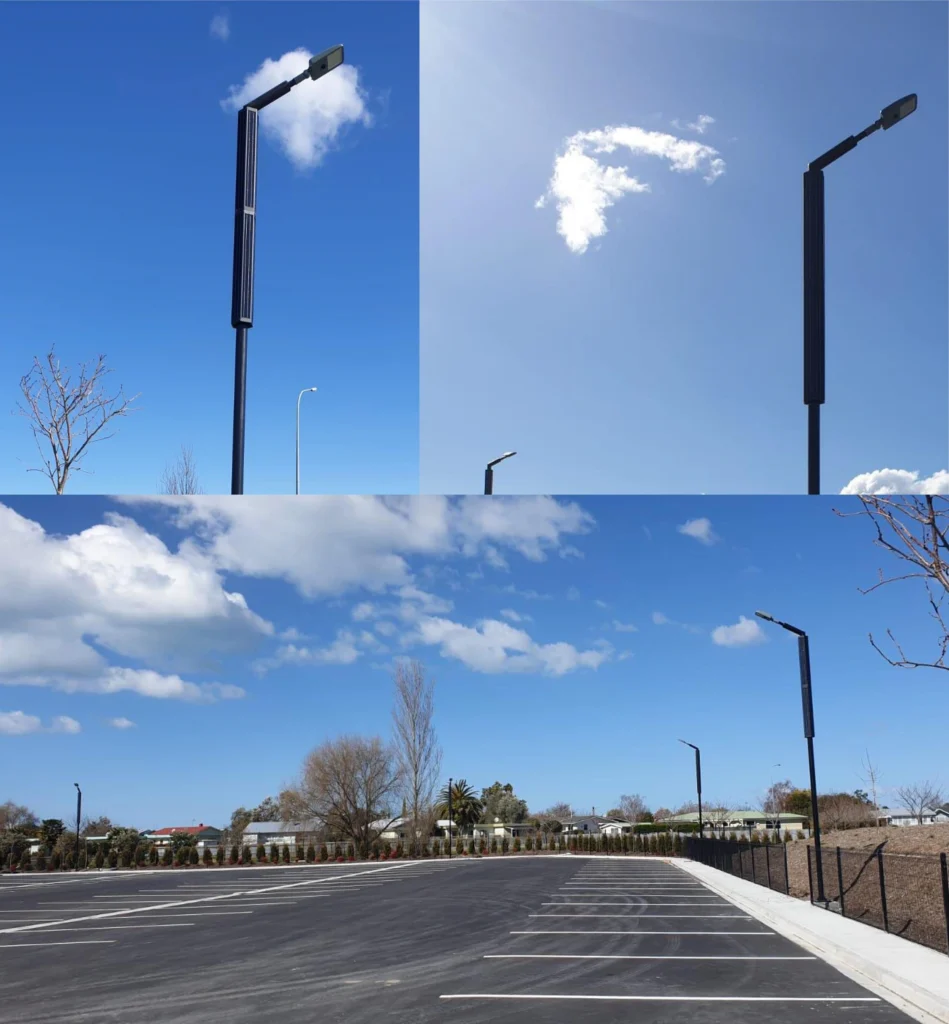 Advanced Solar Street Light double arm 50W parking lot project in New Zealand